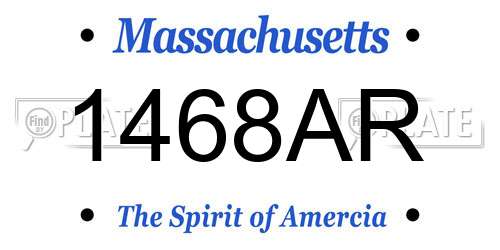 1468AR Massachusetts License Plate