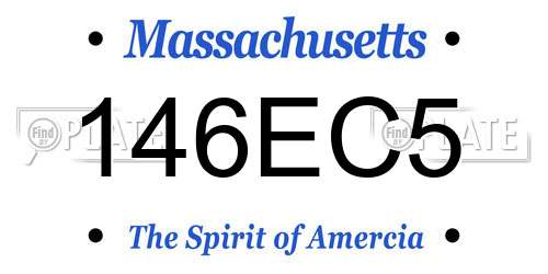 146EC5 Massachusetts License Plate