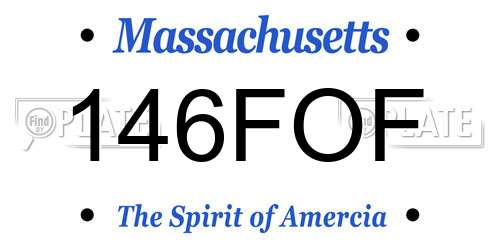 146FOF Massachusetts License Plate