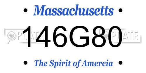 146G80 Massachusetts License Plate