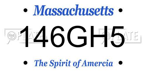 146GH5 Massachusetts License Plate