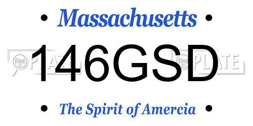 146GSD Massachusetts License Plate