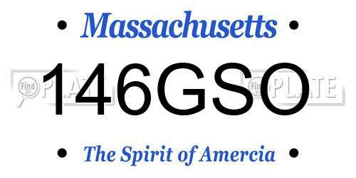 146GSO Massachusetts License Plate