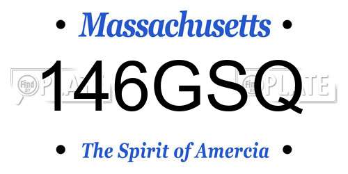 146GSQ Massachusetts License Plate
