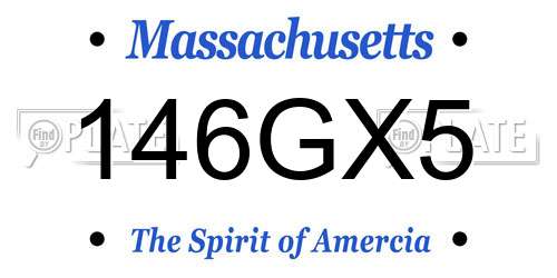 146GX5 Massachusetts License Plate
