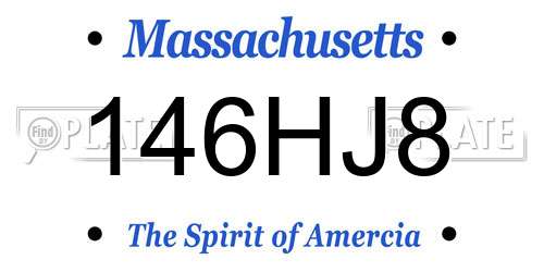 146HJ8 Massachusetts License Plate