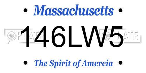 146LW5 Massachusetts License Plate