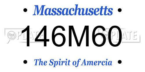 146M60 Massachusetts License Plate