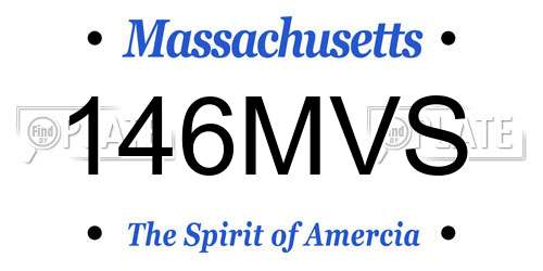 146MVS Massachusetts License Plate