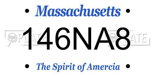 146NA8 Massachusetts License Plate