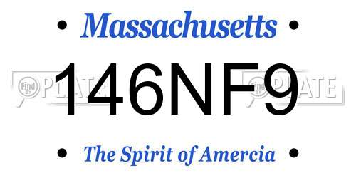 146NF9 Massachusetts License Plate