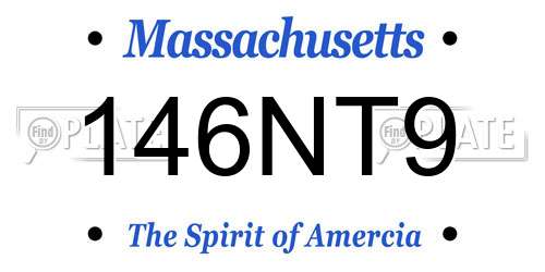 146NT9 Massachusetts License Plate