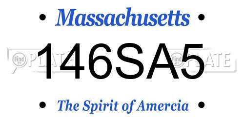 146SA5 Massachusetts License Plate