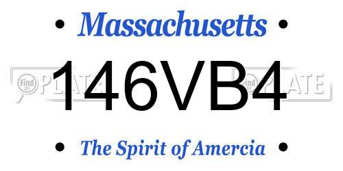146VB4 Massachusetts License Plate