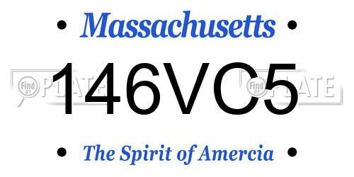 146VC5 Massachusetts License Plate