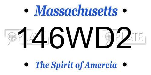 146WD2 Massachusetts License Plate