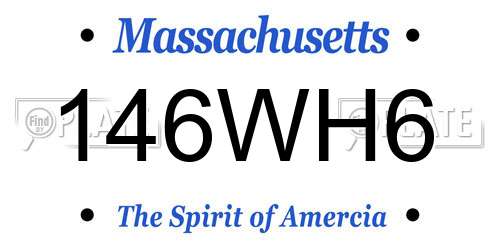 146WH6 Massachusetts License Plate