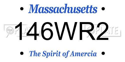 146WR2 Massachusetts License Plate