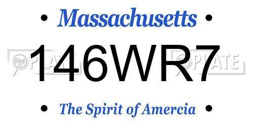 146WR7 Massachusetts License Plate