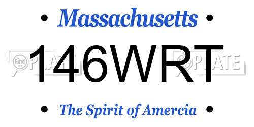146WRT Massachusetts License Plate