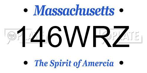146WRZ Massachusetts License Plate