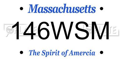 146WSM Massachusetts License Plate