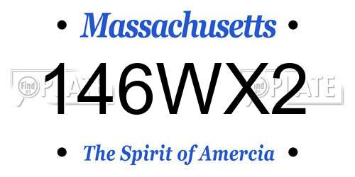 146WX2 Massachusetts License Plate
