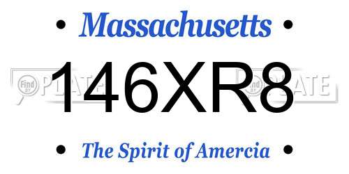 146XR8 Massachusetts License Plate