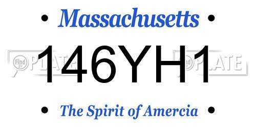 146YH1 Massachusetts License Plate
