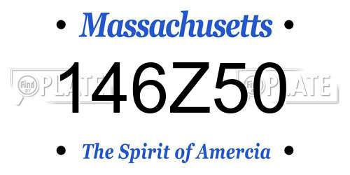 146Z50 Massachusetts License Plate