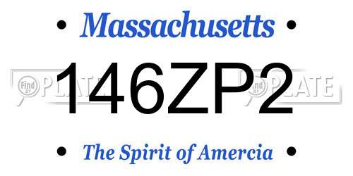 146ZP2 Massachusetts License Plate