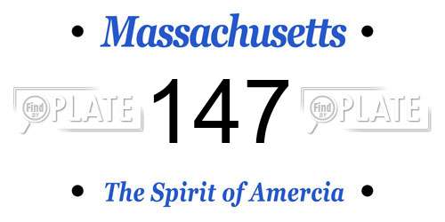 147 Massachusetts License Plate
