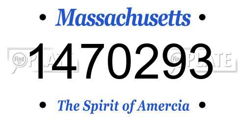 1470293 Massachusetts License Plate