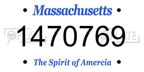 1470769 Massachusetts License Plate