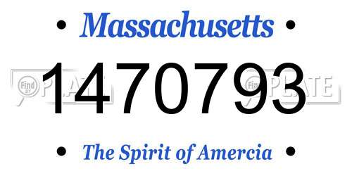 1470793 Massachusetts License Plate