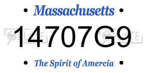 14707G9 Massachusetts License Plate