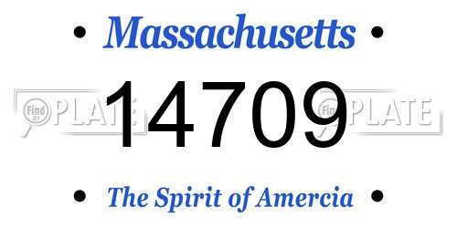 14709 Massachusetts License Plate