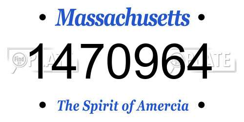 1470964 Massachusetts License Plate