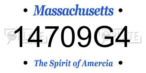14709G4 Massachusetts License Plate