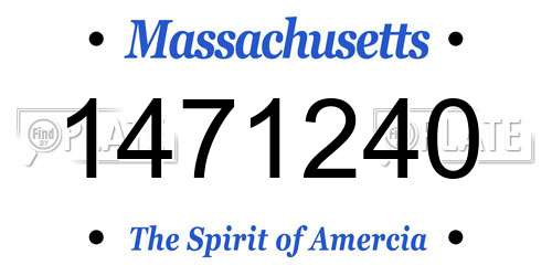 1471240 Massachusetts License Plate