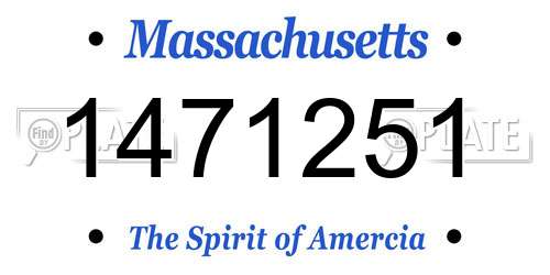 1471251 Massachusetts License Plate