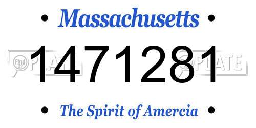1471281 Massachusetts License Plate