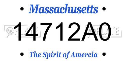 14712A0 Massachusetts License Plate