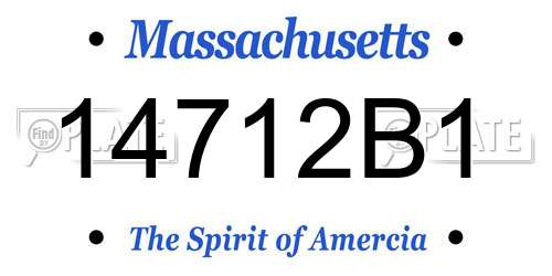 14712B1 Massachusetts License Plate