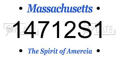 14712S1 Massachusetts License Plate