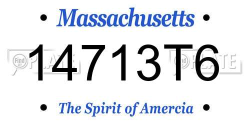 14713T6 Massachusetts License Plate
