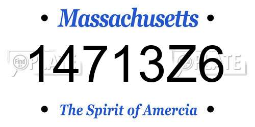 14713Z6 Massachusetts License Plate