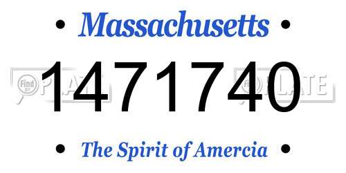 1471740 Massachusetts License Plate