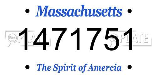 1471751 Massachusetts License Plate