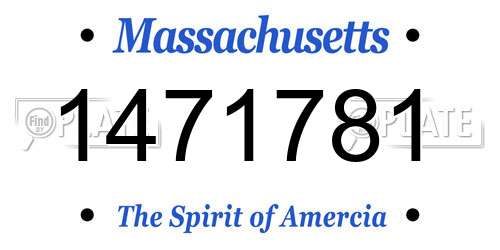 1471781 Massachusetts License Plate